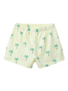 NWOT Zara Tropical Palm Print Shorts in Light Yellow 3-6m or 9-12m